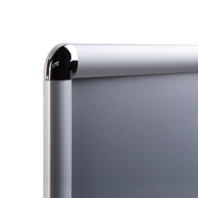 Ramka zatrzaskowa KRAST A0 (84,1 x 118,9 cm) aluminiowa srebrna z zaokrąglonym narożnikiem rama ramka plakatowa OWZ ścienna na plakat na zdjęcia profil 25 mm