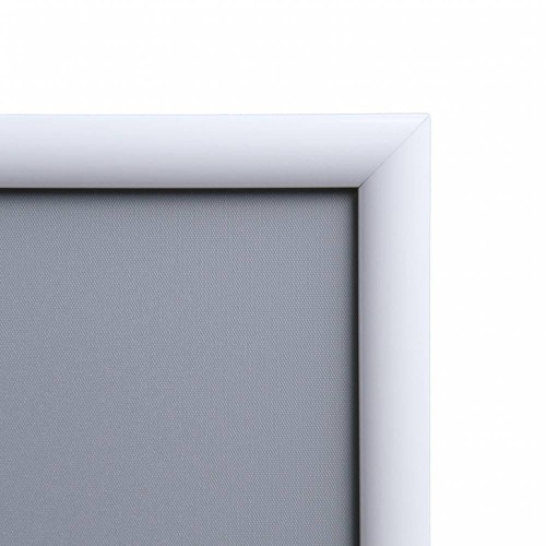 Ramka zatrzaskowa KRAST A4 (21,0 x 29,7 cm) aluminiowa biała z ostrym prostym narożnikiem rama ramka plakatowa OWZ ścienna na plakat na zdjęcia profil 25 mm