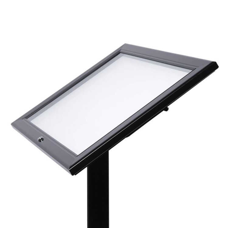 Stojak na menu 2xA4 - czarny stojak prezenter na kartę menu stojak informacyjny prezentacyjny z ramką A4 do restauracji gastronomii do hotelu stojak na plakat Menu Board