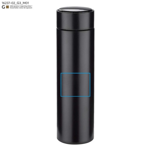 Butelka termiczna z termometrem LEDIKT 500 ml czarny