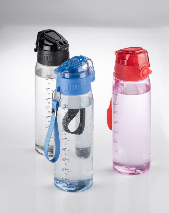 Bidon z miarką 900 ml KOLTER niebieski z logo