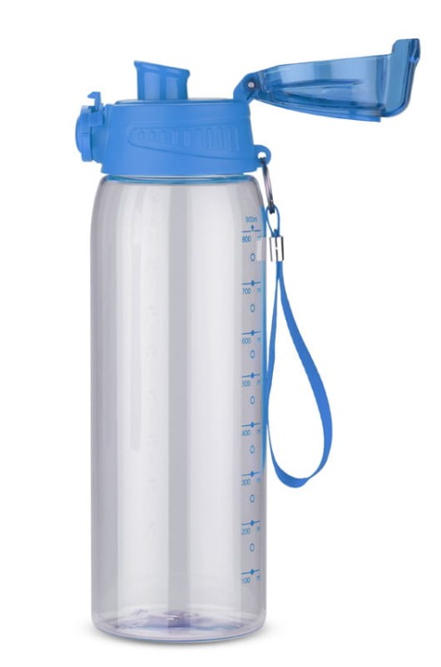 Bidon z miarką 900 ml KOLTER niebieski z logo