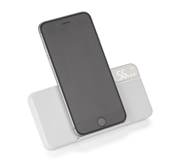 Power bank STAND 10000 mAh biały z logo