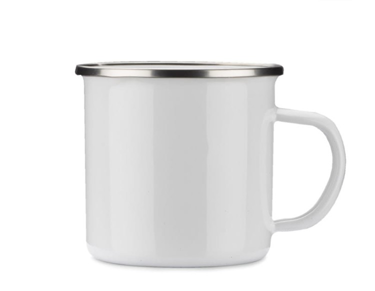 Kubek emaliowany SUBLIM 380 ml biały z logo