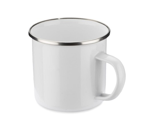 Kubek emaliowany SUBLIM 380 ml biały z logo
