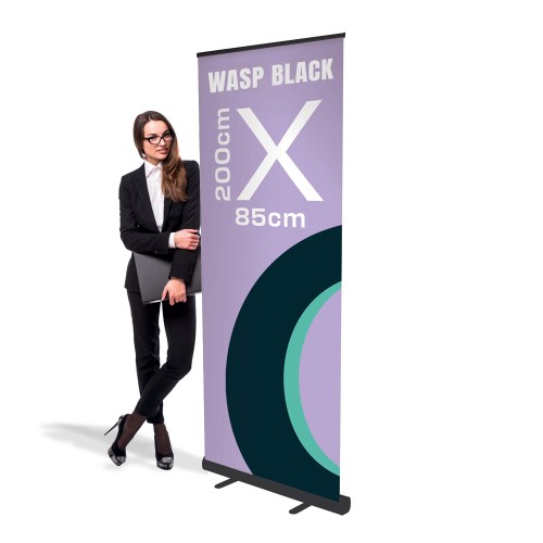 Rollup do Wasp Black 85 x 200 cm stojak reklamowy rozwijany z opcją wydruku