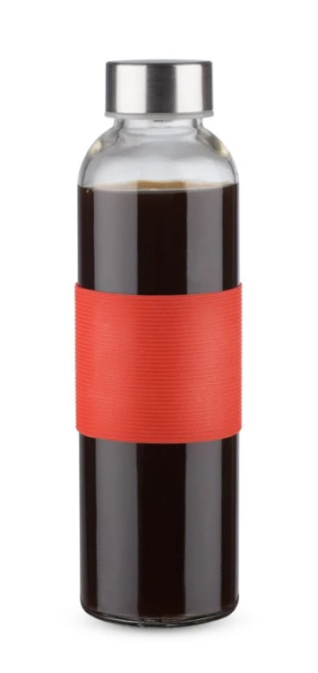 Butelka szklana GLASSI 510 ml czerwony z logo
