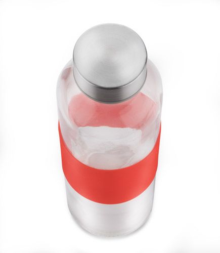 Butelka szklana GLASSI 510 ml czerwony z logo
