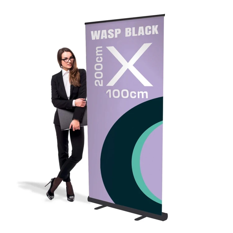 Rollup Wasp Black 100 x 200 cm stojak reklamowy rozwijany z opcją wydruku