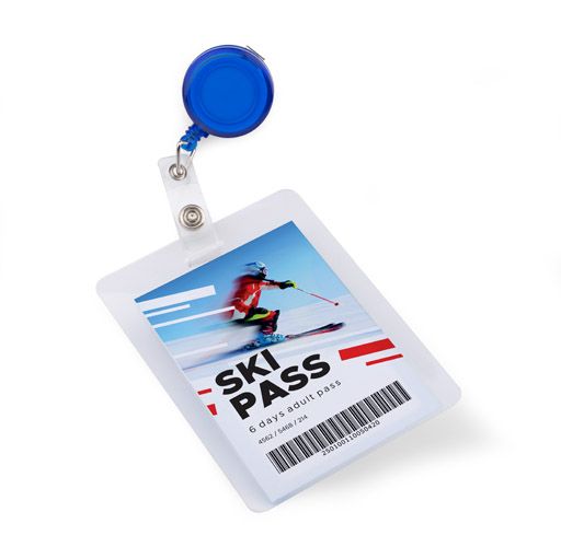 Skipass PULL niebieski z logo