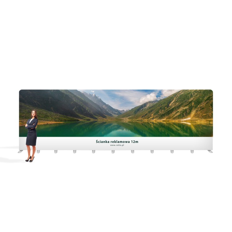 Ścianka Reklamowa Tekstylna Prosta 1200 x 240 cm - ścianka wystawiennicza targowa prasowa