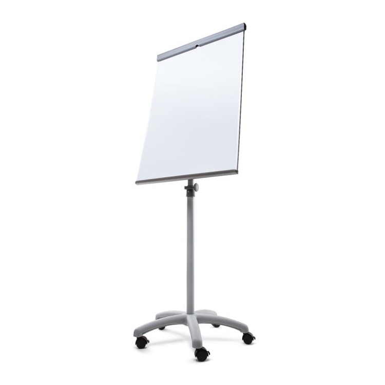 Flipchart magnetyczny SCRITTO® Vario 68 x 100 cm stojak z tablicą magnetyczną suchościeralną mobilny flipchart stojak do postawienia z tablicą do pisania na kółkach z możliwością regulacji wysokości