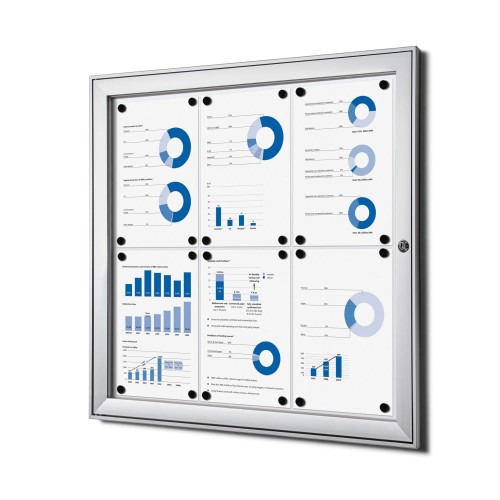 Gablota magnetyczna SCS 6xA4 66x61 cm zamykana na kluczyk do użytku wewnętrznego gablota wewnętrzna i zewnętrznego gablota ogłoszeniowa gablota informacyjna tablica ogłoszeń tablica informacyjna