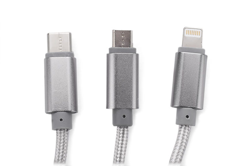 Kabel USB 3 w 1 TALA srebrny