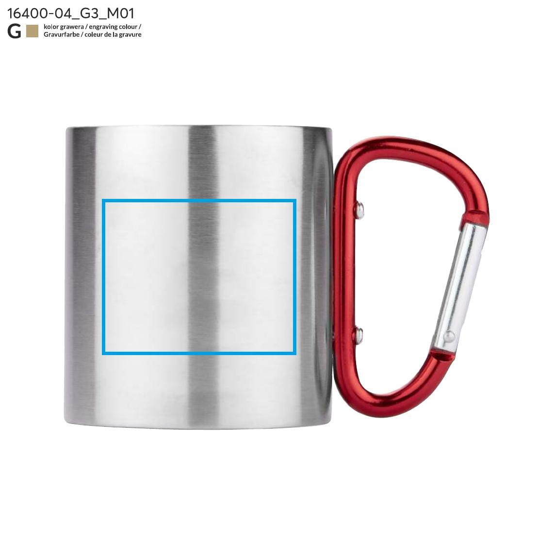 Kubek z karabińczykiem CAMPIC 200 ml czerwony