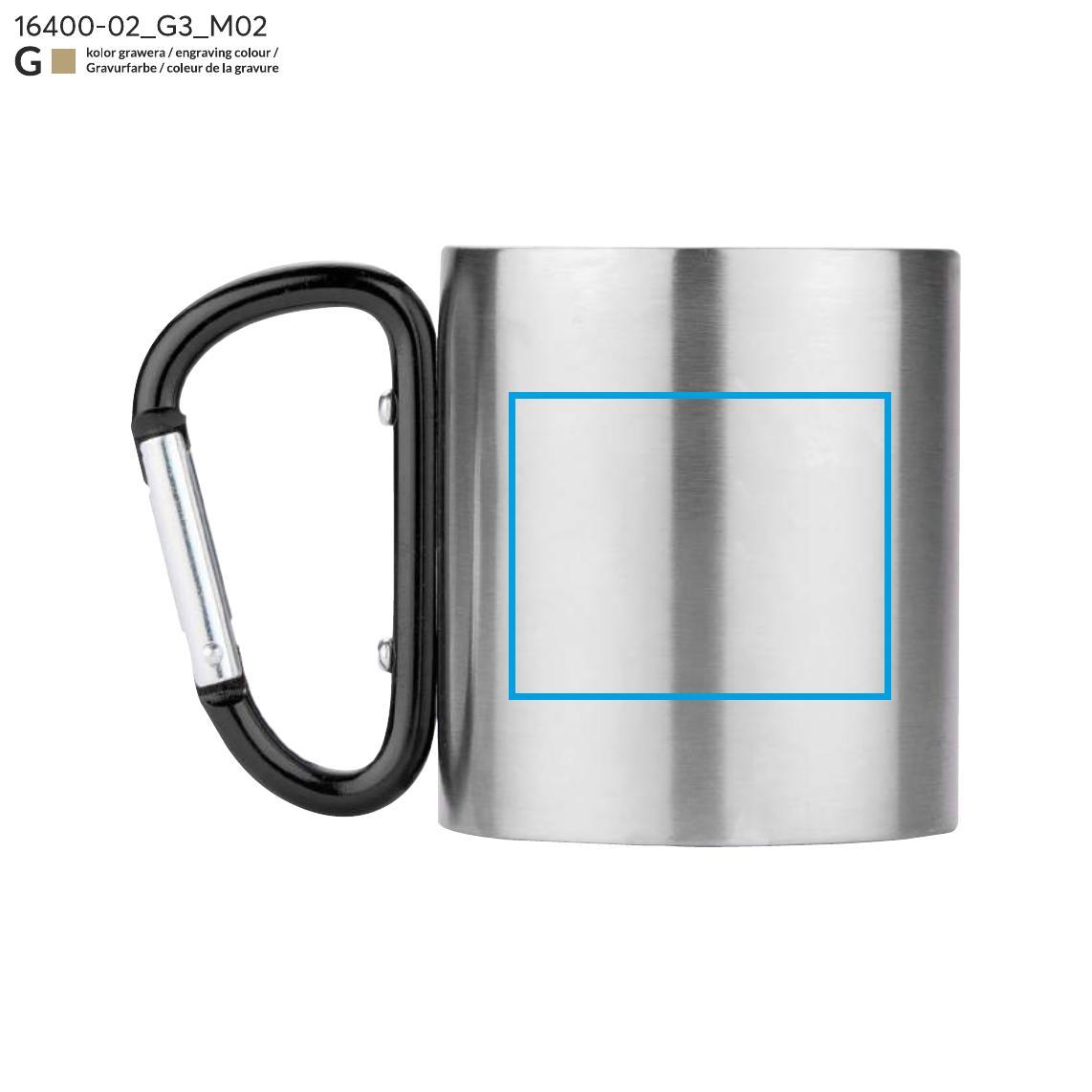 Kubek z karabińczykiem CAMPIC 200 ml czarny