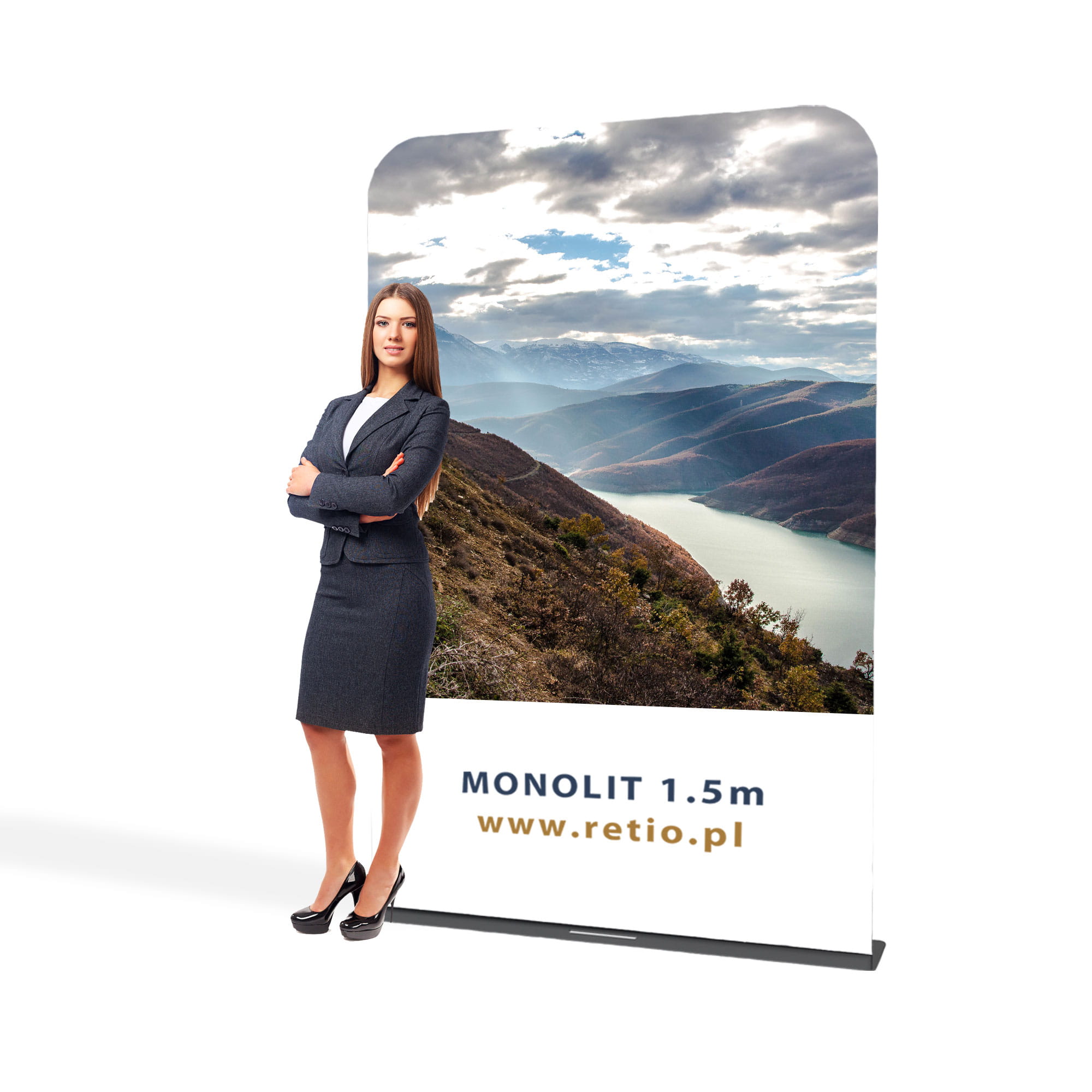 Monolith fabric stand 1,5 x 2,3 m with a double-sided printout