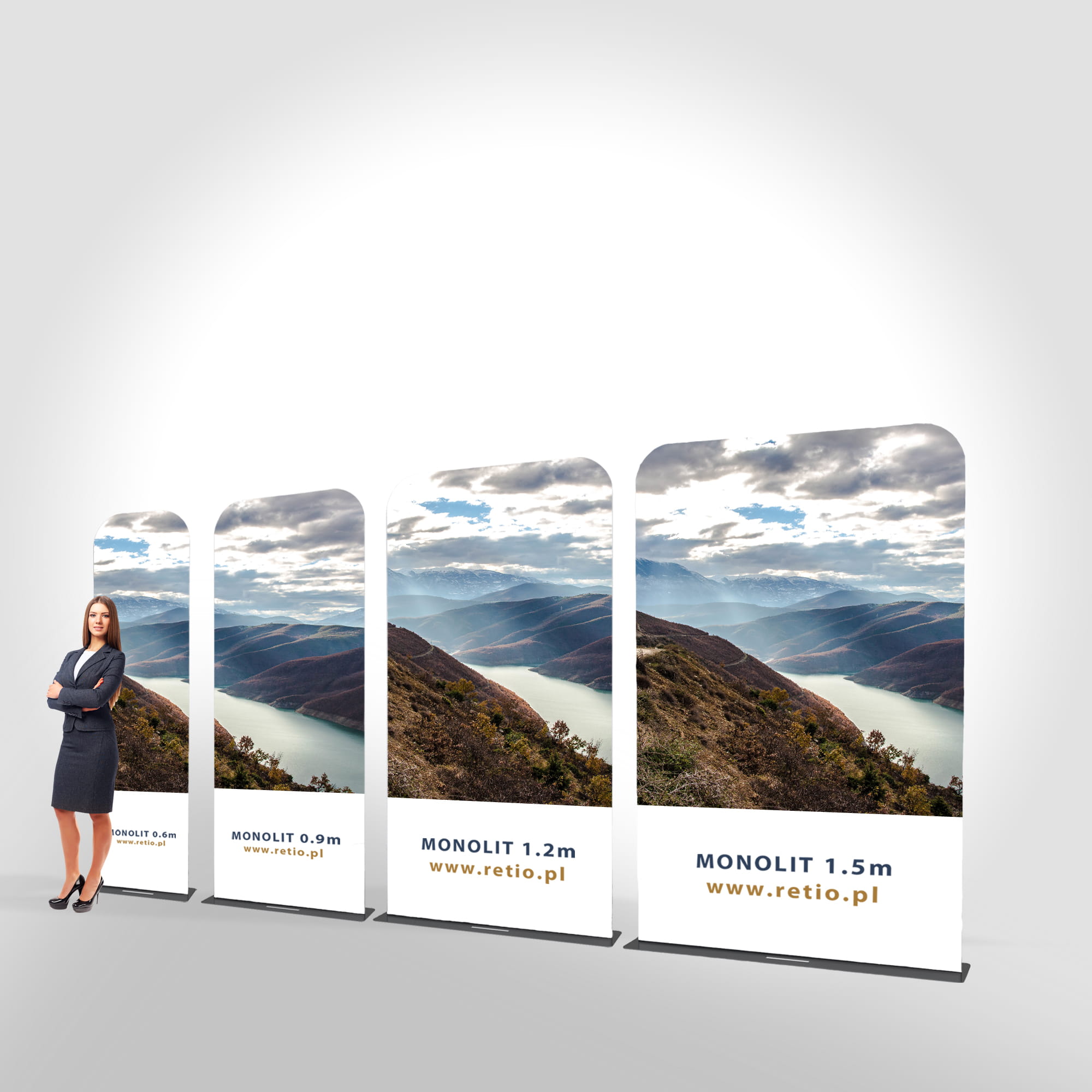 Monolith fabric stand 1,5 x 2,3 m with a single-sided printout
