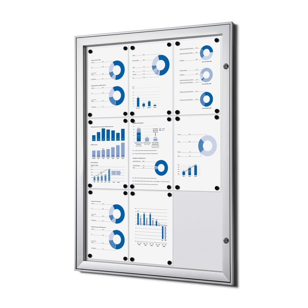 SCS 9xA4 Magnetic Display Case 66x92 cm Closed with a Key for Indoor Use, Indoor and Outdoor Display Cabinet, Advertising Display Case, Information Display Case, Notice Board, Information Board