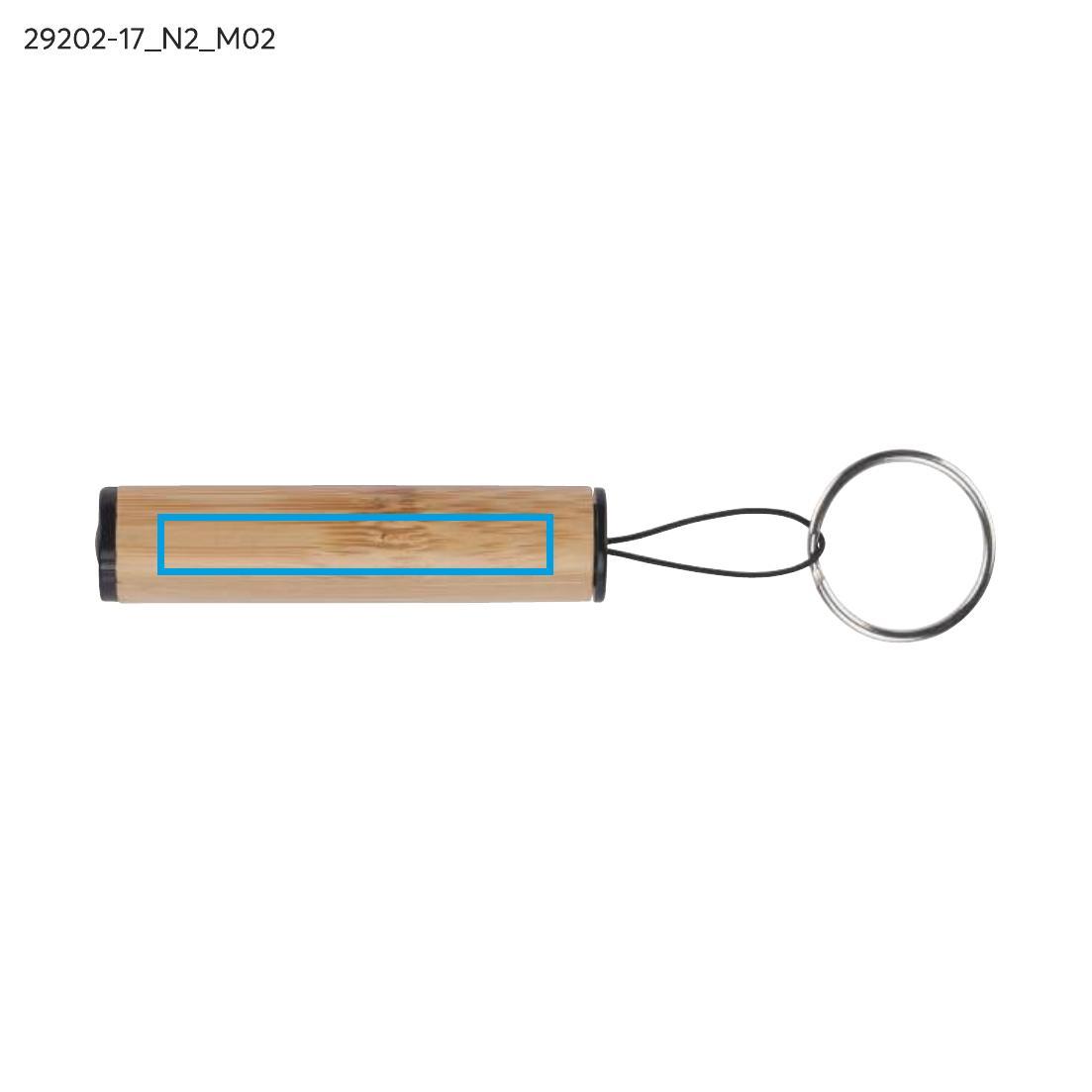 Lampe de poche avec porte-clés DULO beige (naturel) avec logo