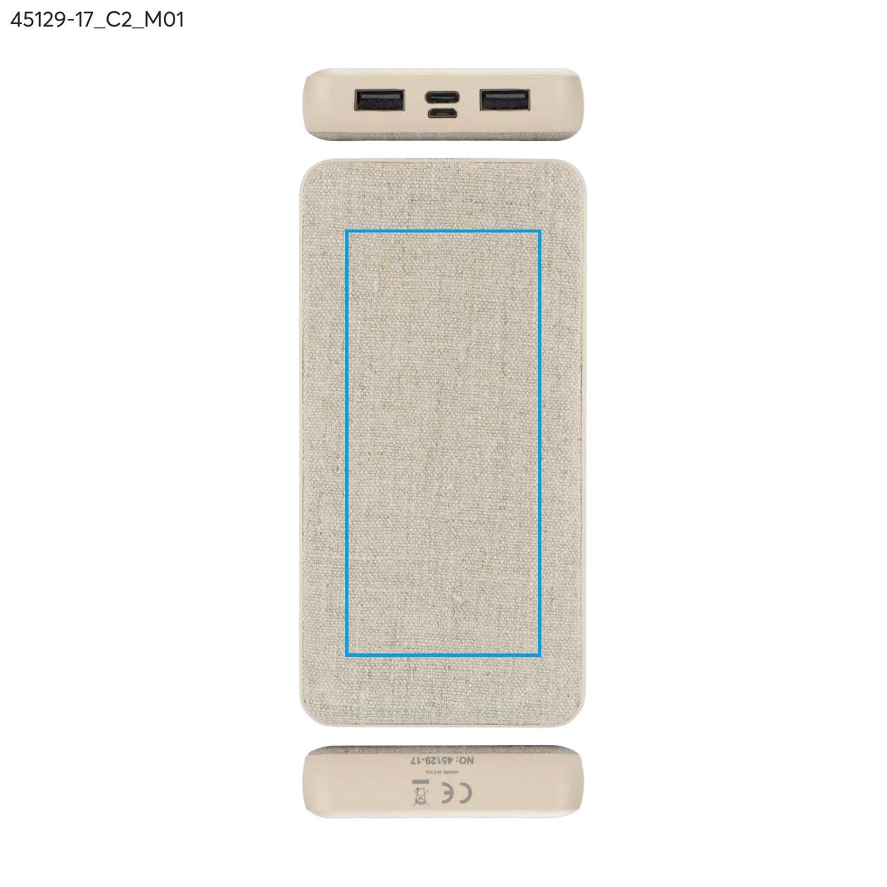 Power bank rPET REPPO 10000 mAh beżowy (naturalny)