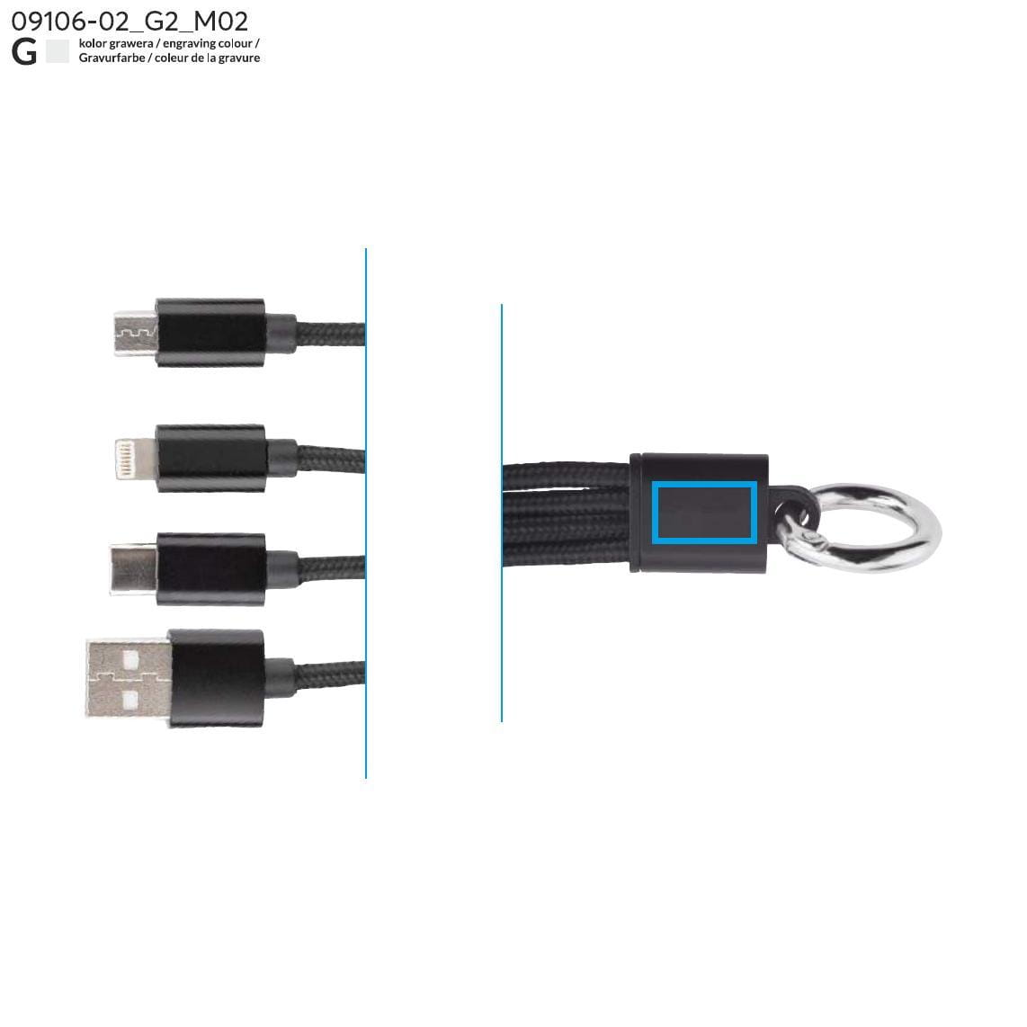 Kabel USB 3 w 1 TAUS czarny