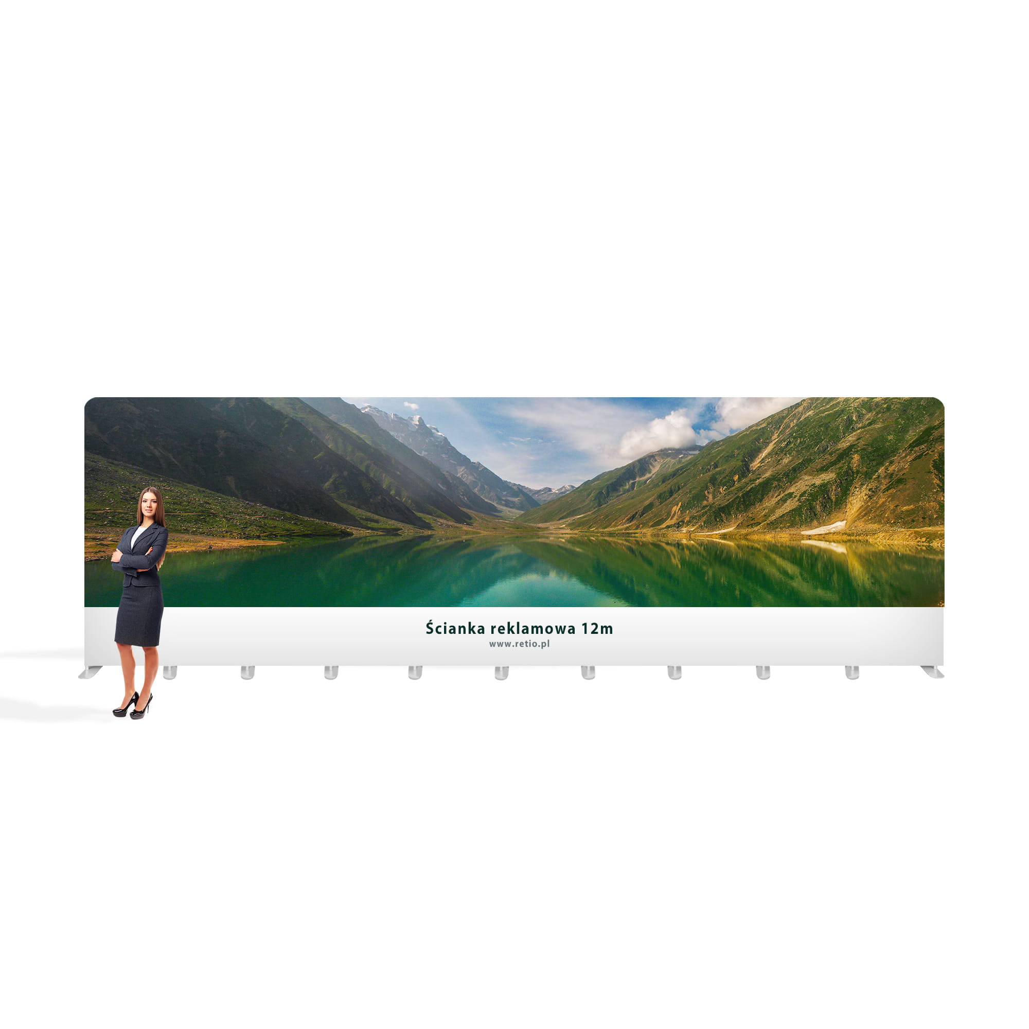 Straight Fabric Banner Stand - 1200 x 240 cm