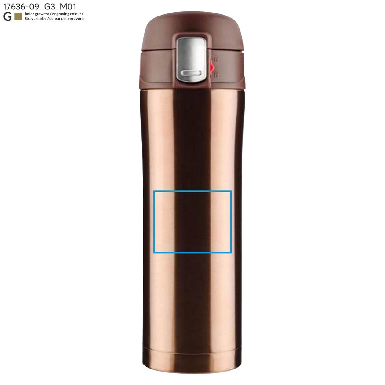 Kubek termiczny LOCK 440 ml brązowy
