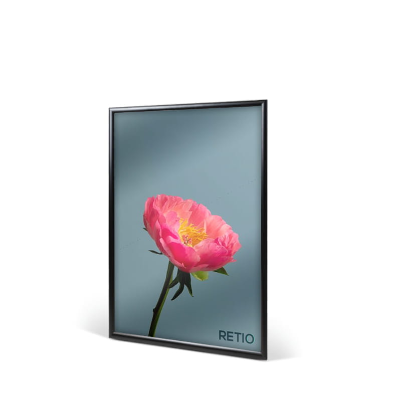 Ramka plakatowa OWZ A4 (29 x 21 cm) aluminiowa czarna z prostym narożnikiem rama ramka plakatowa OWZ ścienna na plakat na zdjęcia profil 25 mm