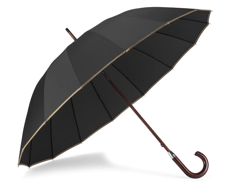 Parasol EVITA 16 panelowy czarny z logo