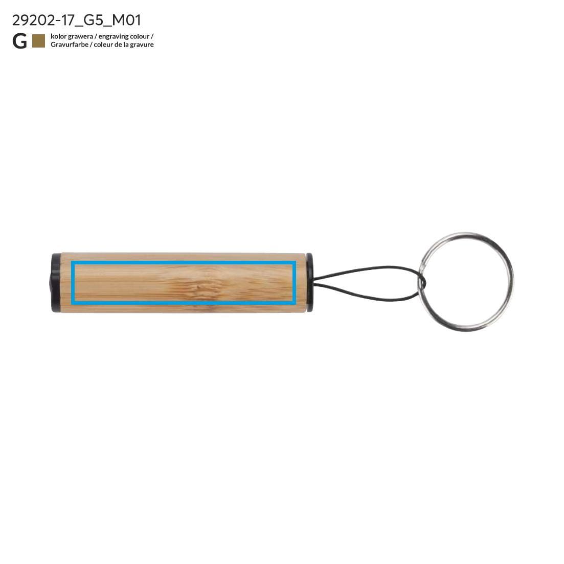 Lampe de poche avec porte-clés DULO beige (naturel) avec logo