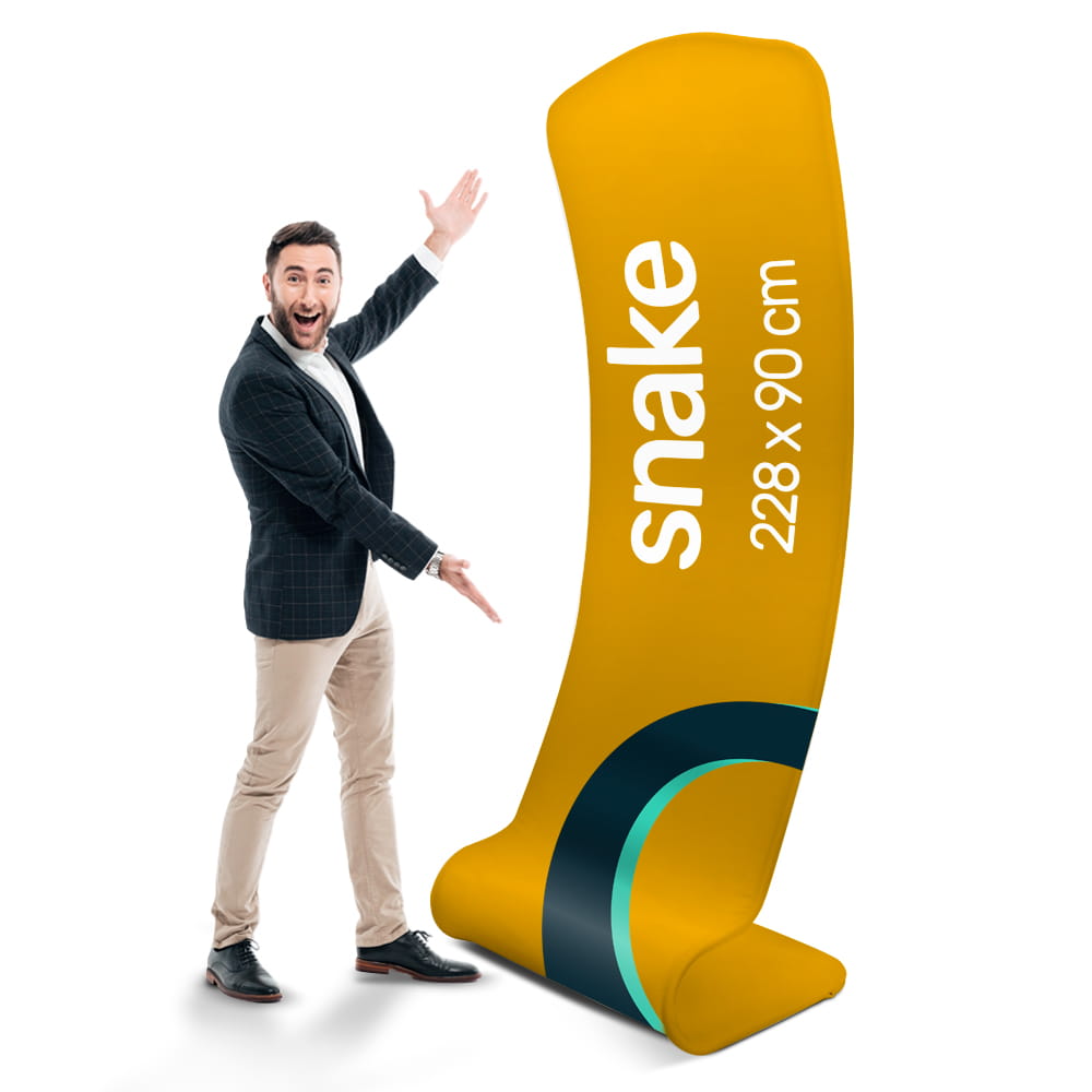 Stand reklamowy tekstylny Snake 0,9 x 2,2 m z wydrukiem
