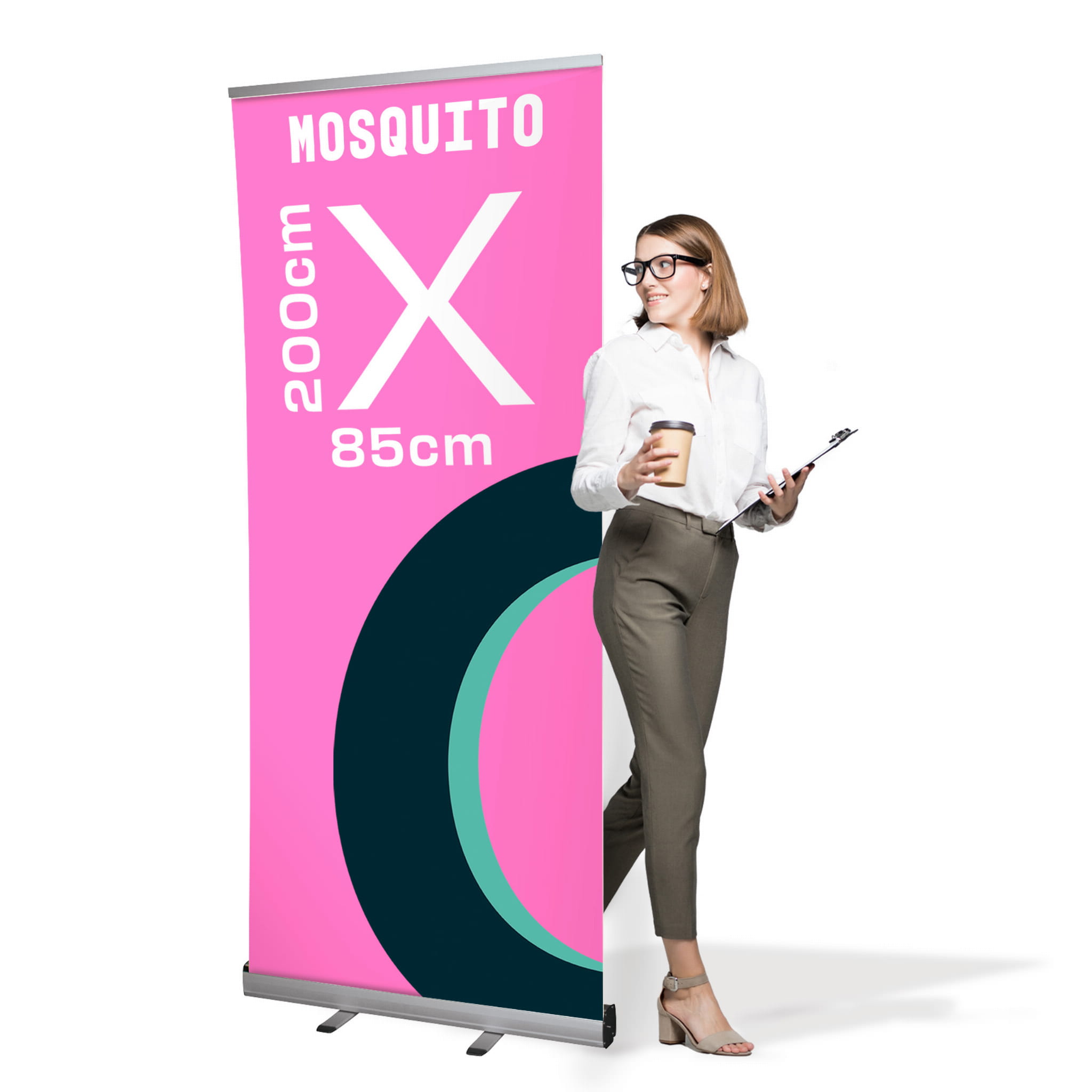 Rollup Mosquito 85 x 200 cm stojak reklamowy jak Ścianka Reklamowa rozwijany z opcją wydruku