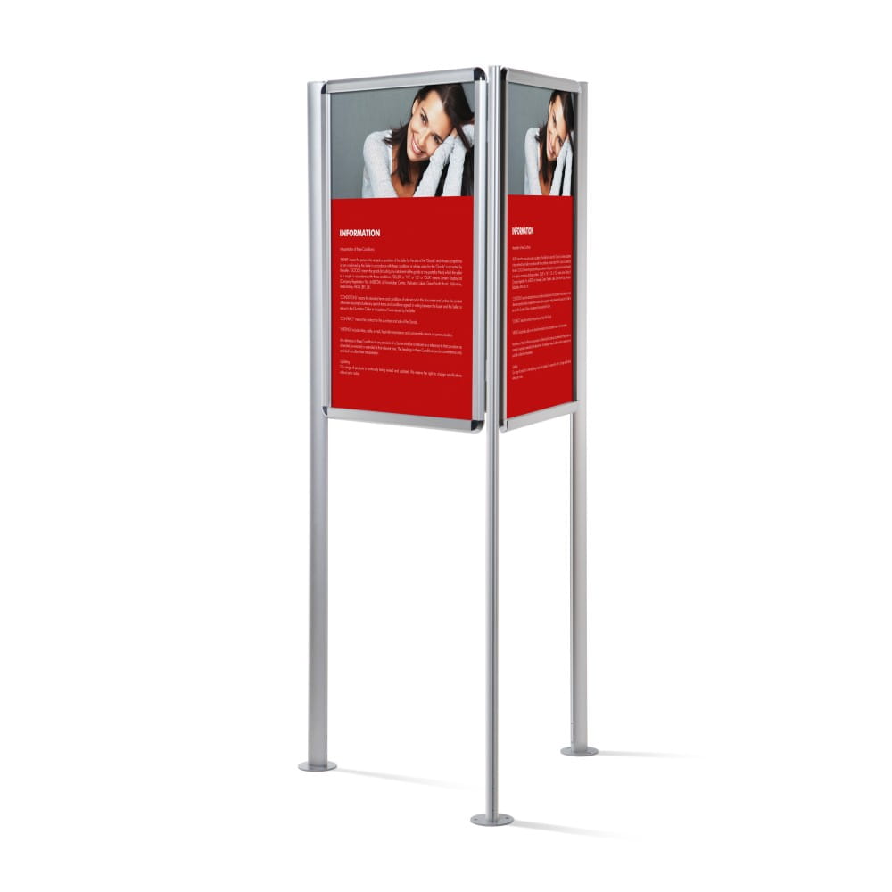 OVAL Information Stand With Three  A0 Snap Boards For Outdoor Use