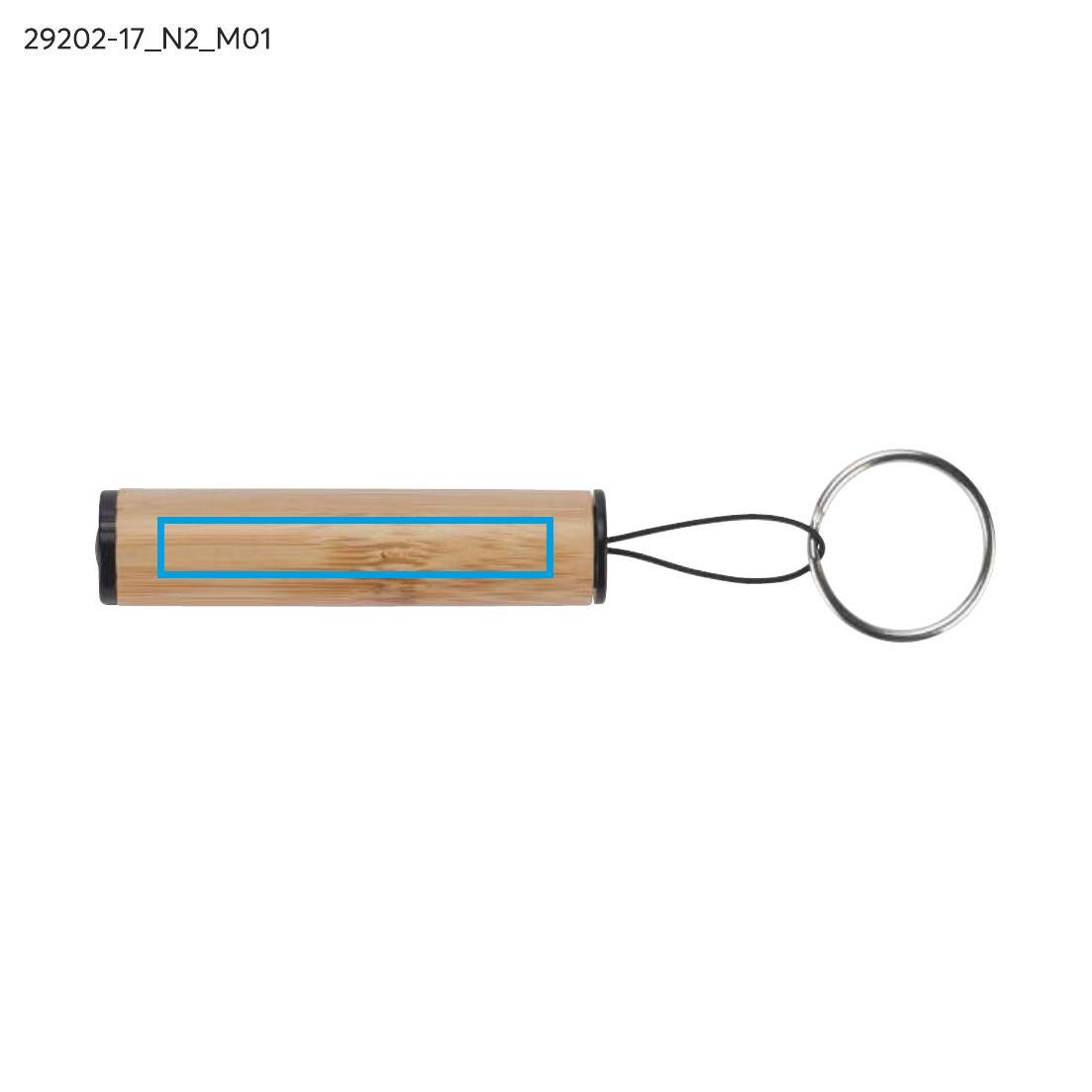 Lampe de poche avec porte-clés DULO beige (naturel) avec logo