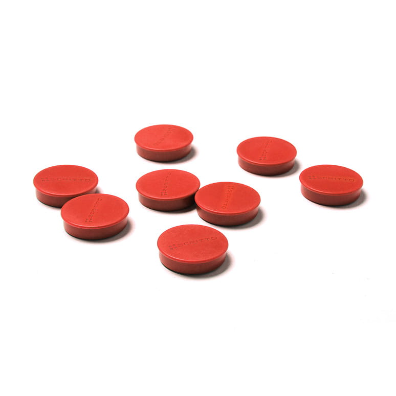 Set of 8 SCRITTO® Magnets, 35 mm in Diameter, for Magnetic Whiteboards, Whiteboard Magnets for Magnetic Whiteboards