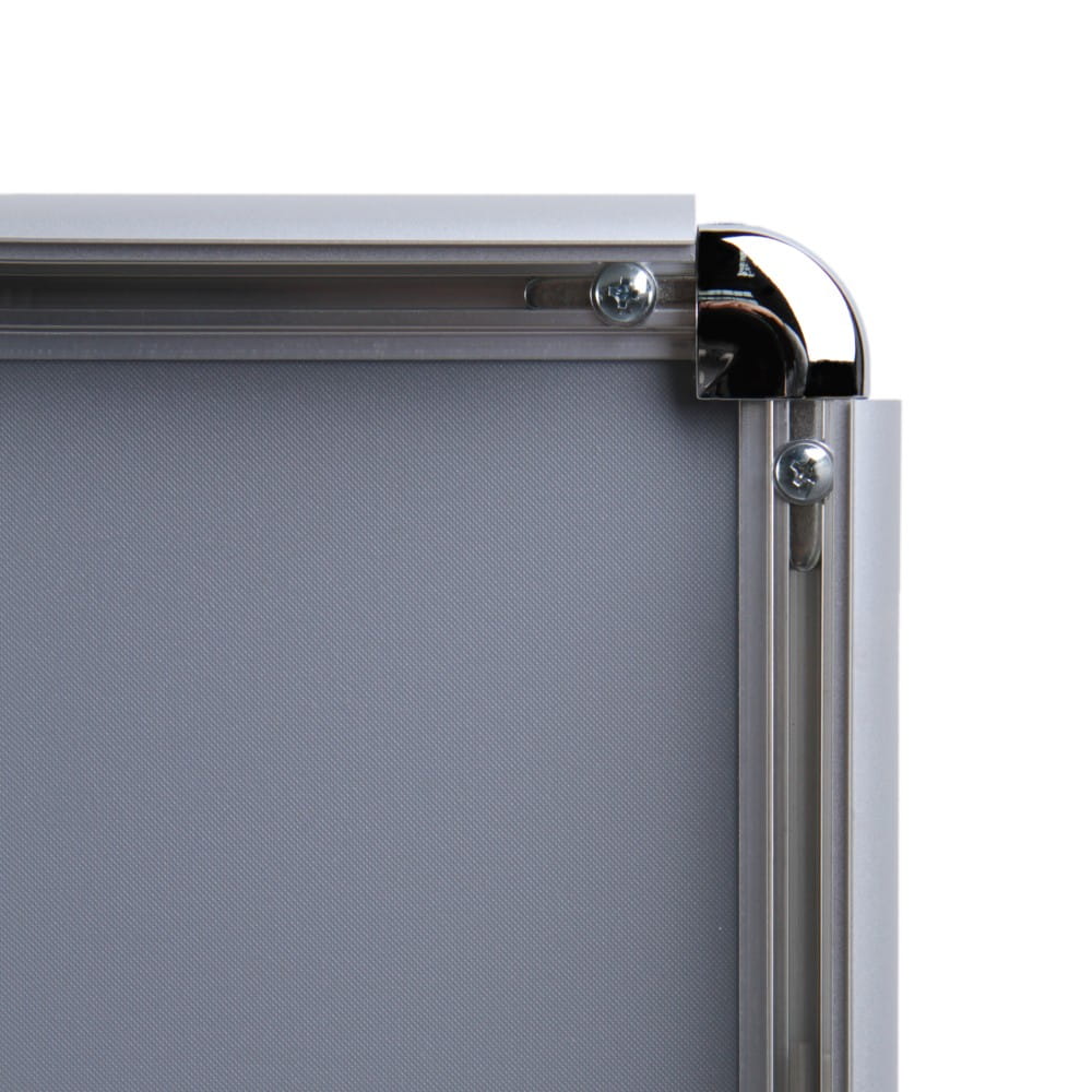Ramka zatrzaskowa KRAST B1 (70,0 x 100,0 cm) aluminiowa srebrna z zaokrąglonym narożnikiem rama ramka plakatowa OWZ ścienna na plakat na zdjęcia profil 25 mm