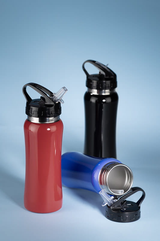 Bidon stalowy PATRO 600 ml czerwony z logo