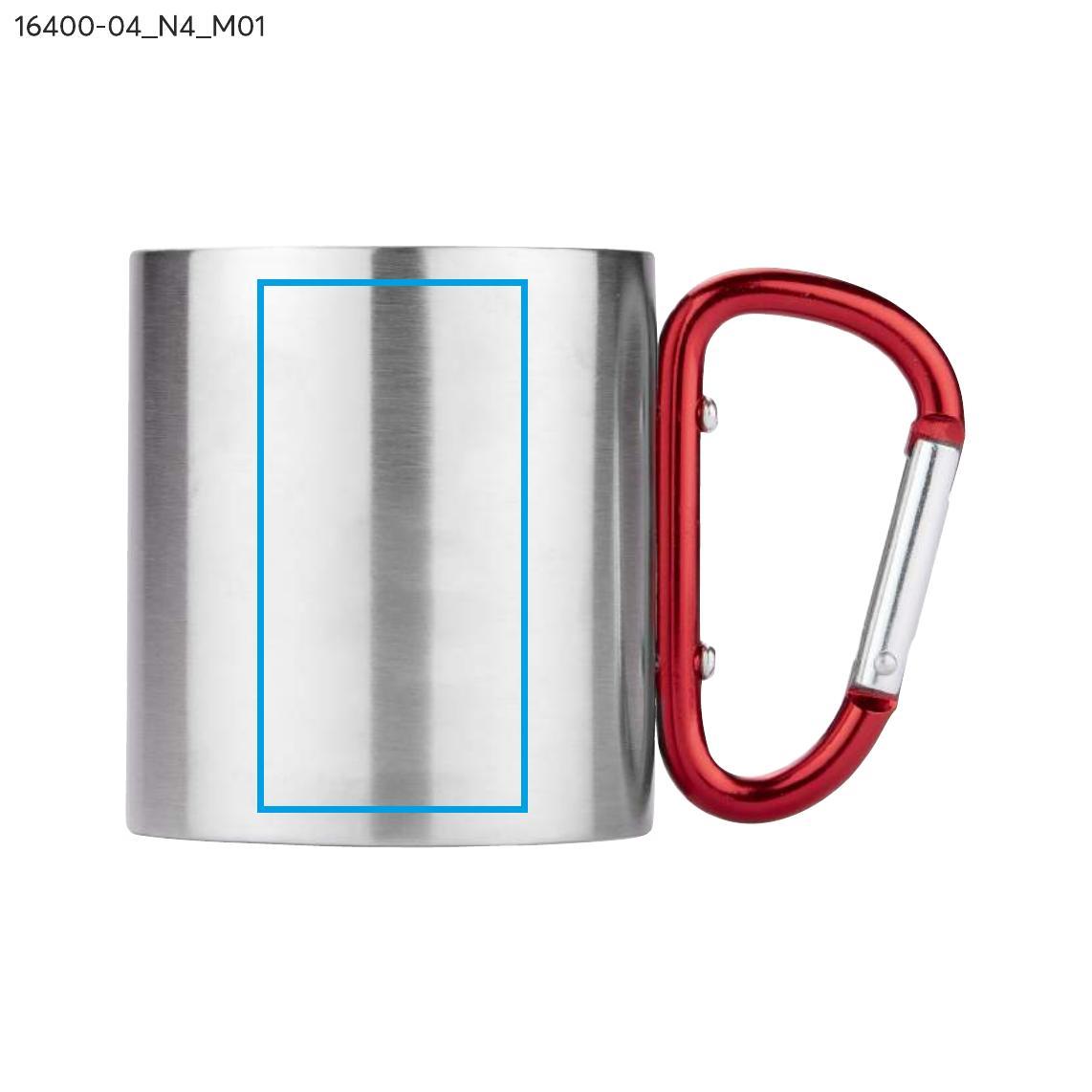 Kubek z karabińczykiem CAMPIC 200 ml czerwony