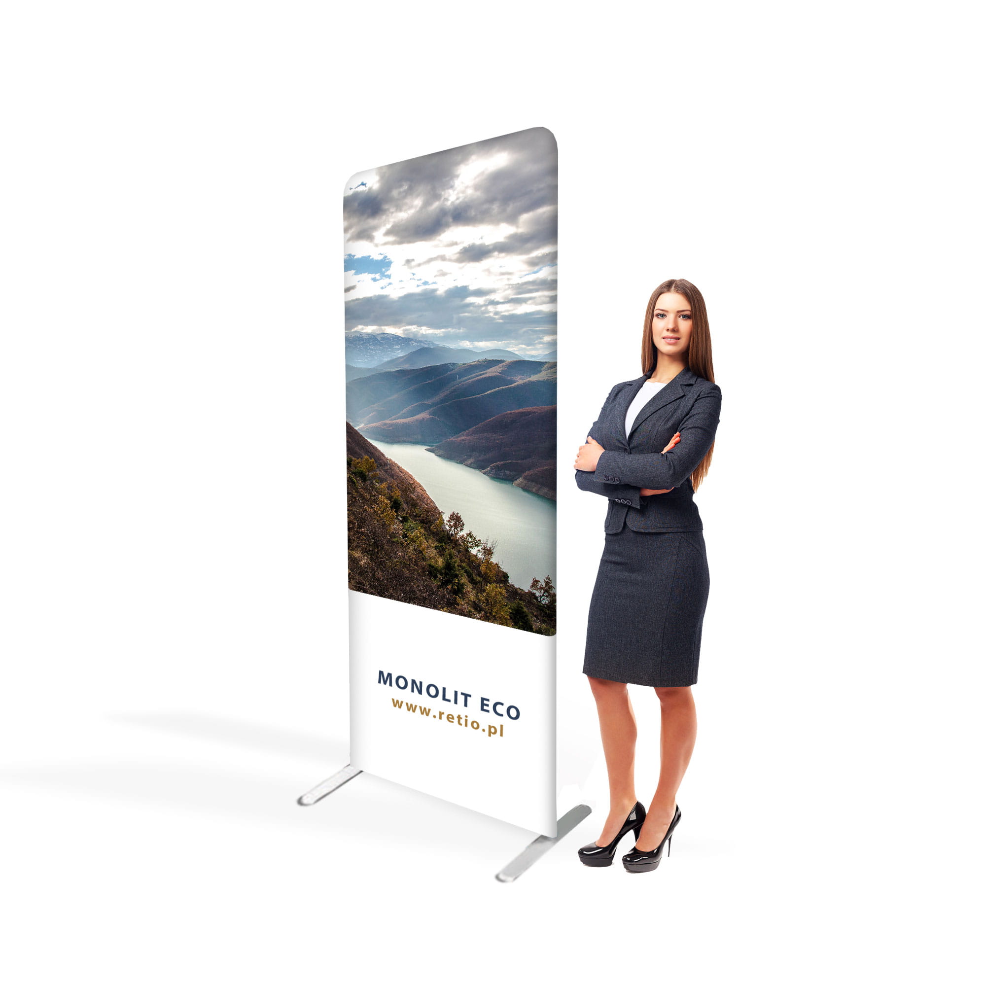 Monolith Eco fabric stand 0,8 x 2 m with a single-sided printout