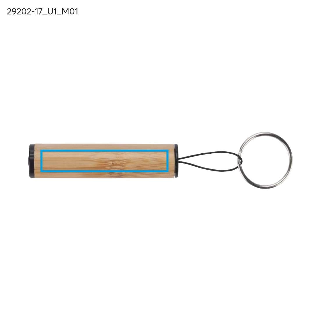 Lampe de poche avec porte-clés DULO beige (naturel) avec logo