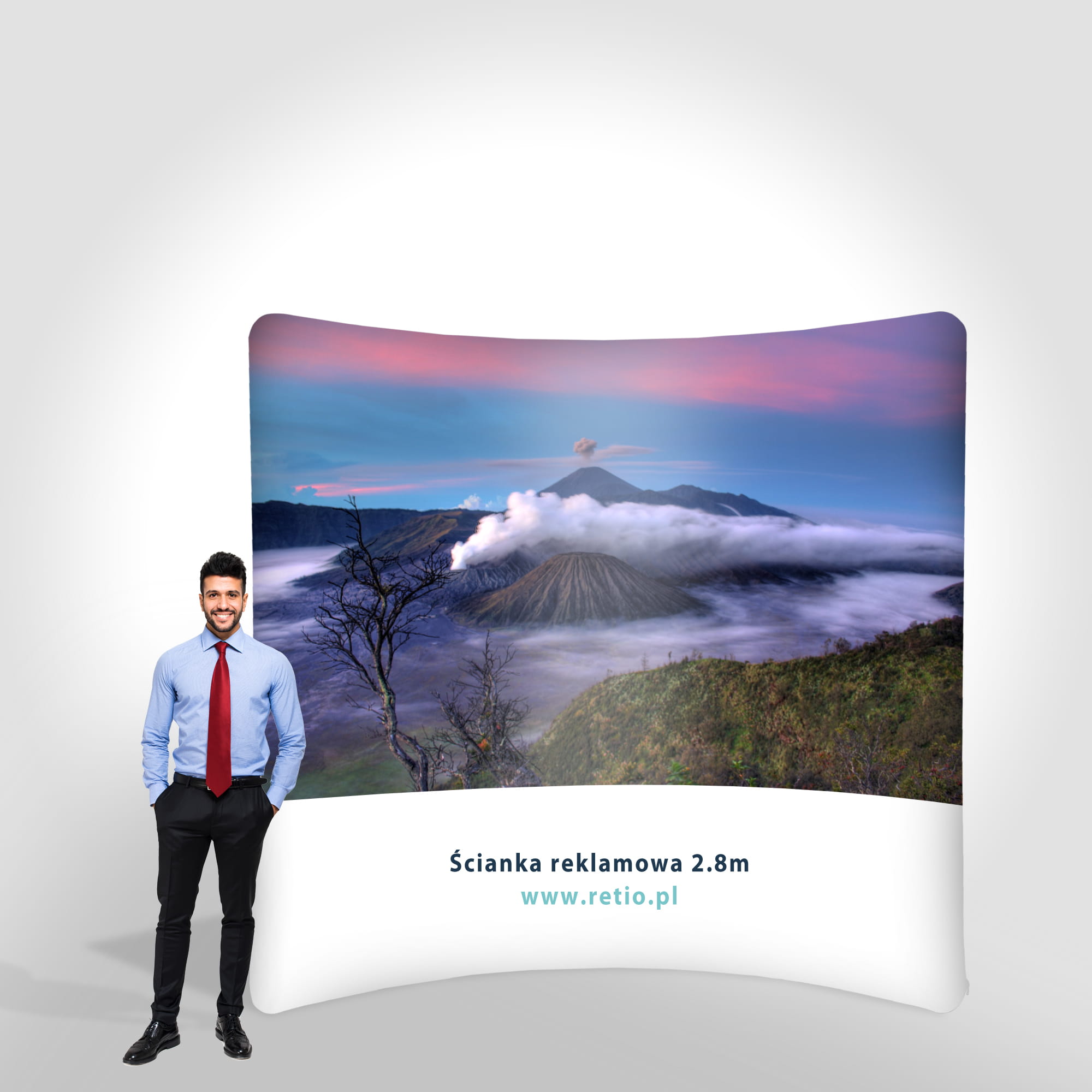 Curved Fabric Banner Stand - Horizontal 300 x 240 cm