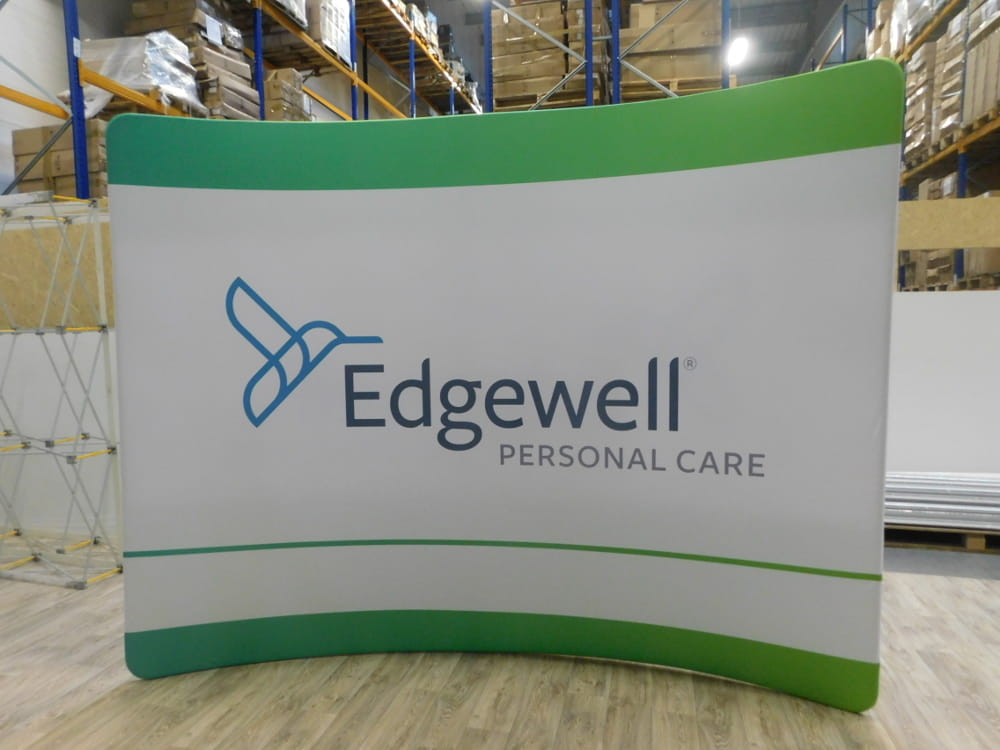 Curved Fabric Banner Stand - Horizontal 2,4  x 2,4 m with double-sided printout