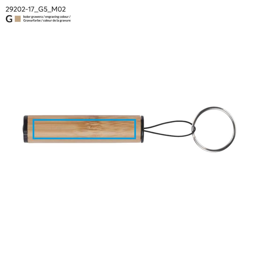 Lampe de poche avec porte-clés DULO beige (naturel) avec logo