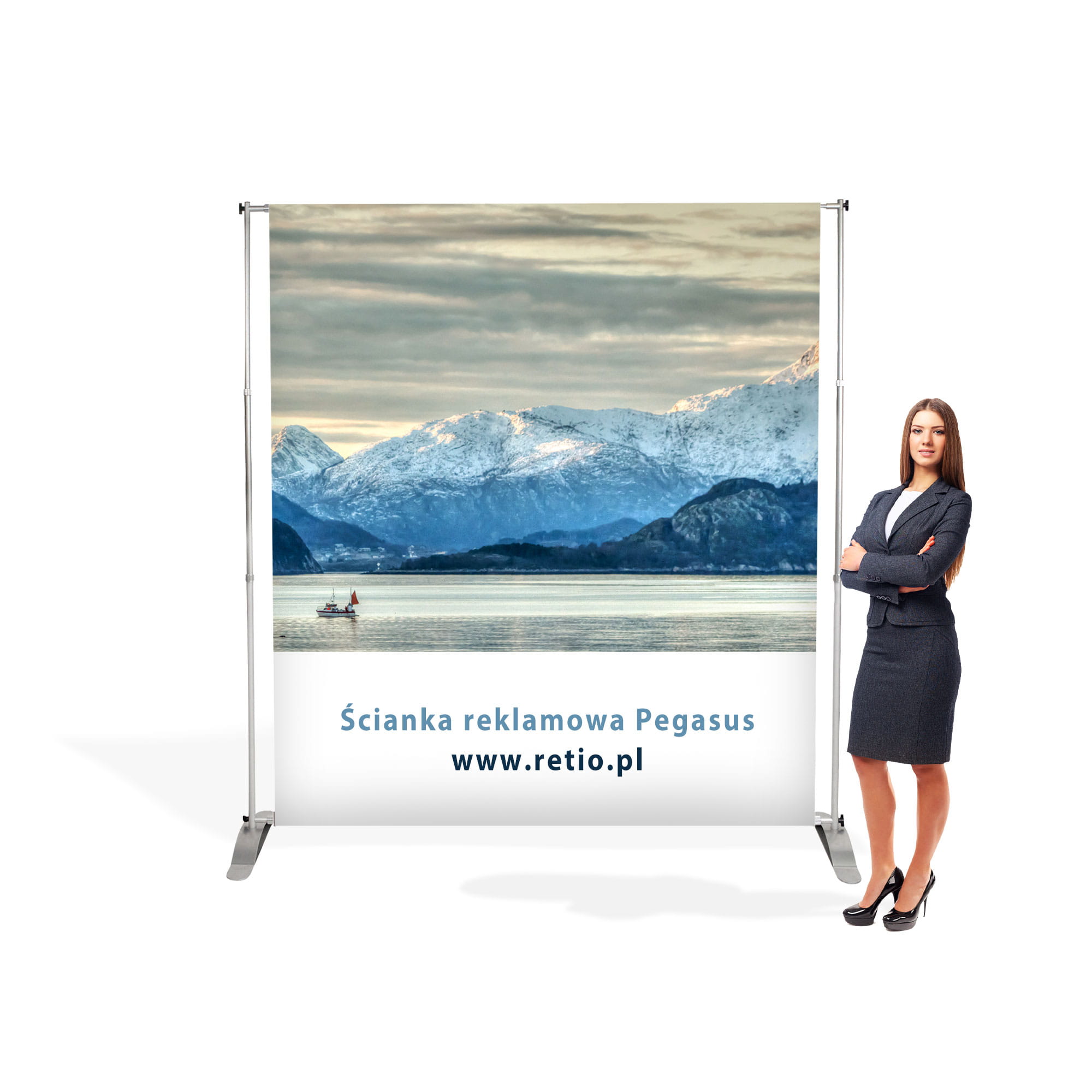 Pegasus Banner stand 1500-2410mm with single-sided printout