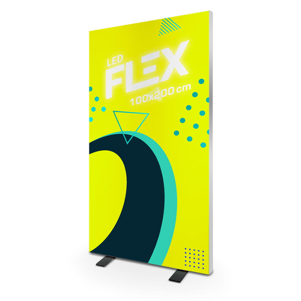 Stand reklamowy podświetlany LED FLEX 100 x 200 cm z wydrukiem dwustronnym
