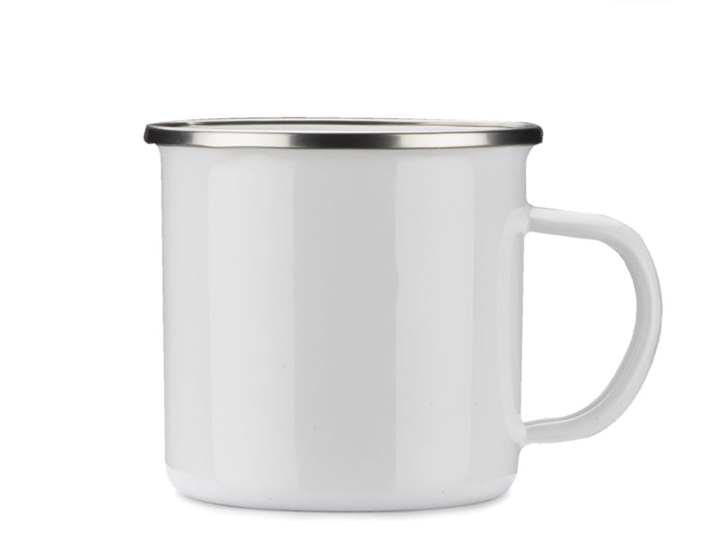 Kubek emaliowany SUBLIM 380 ml biały z logo