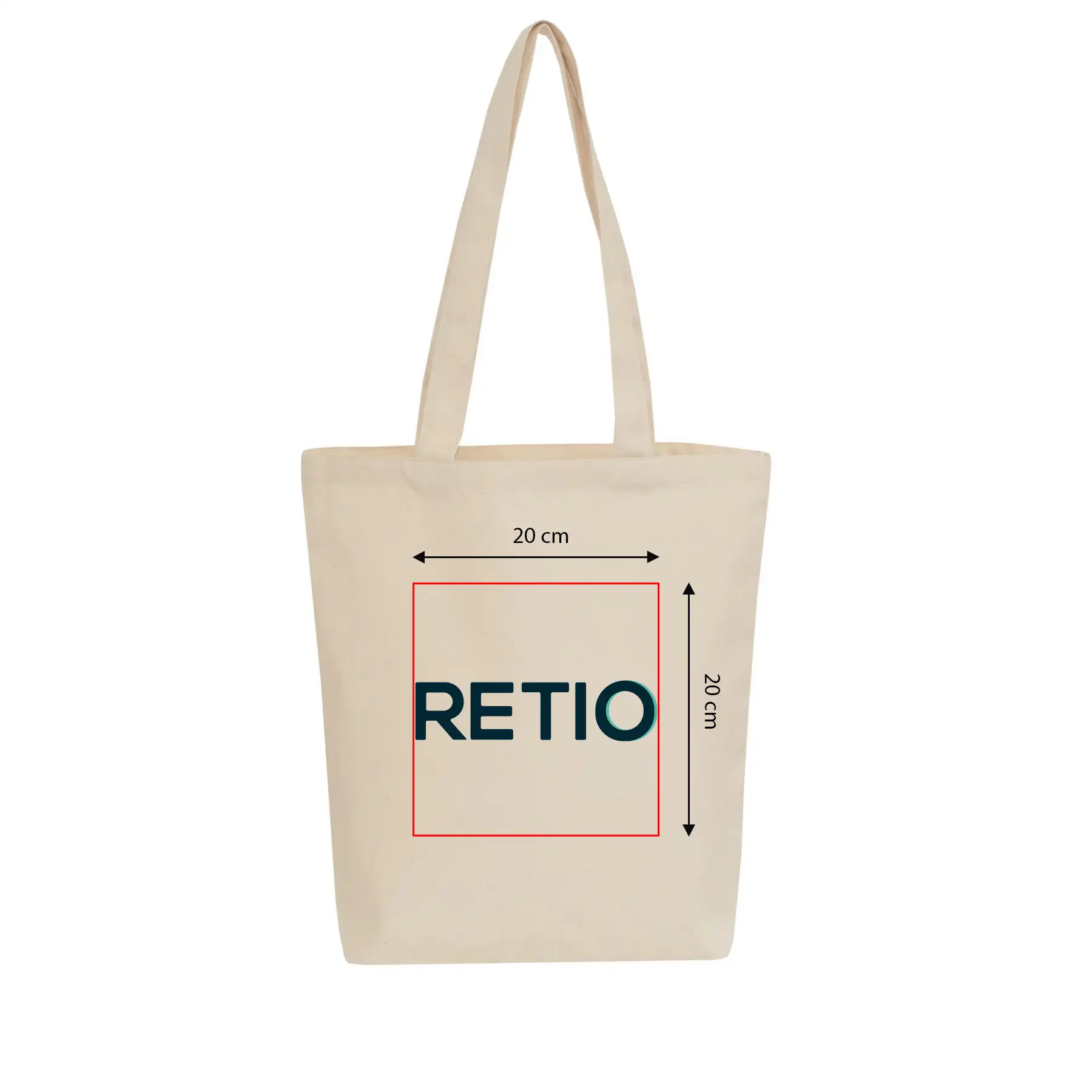 Sac en coton VIENNA avec impression personnalisée - zone d'impression 20x20 cm