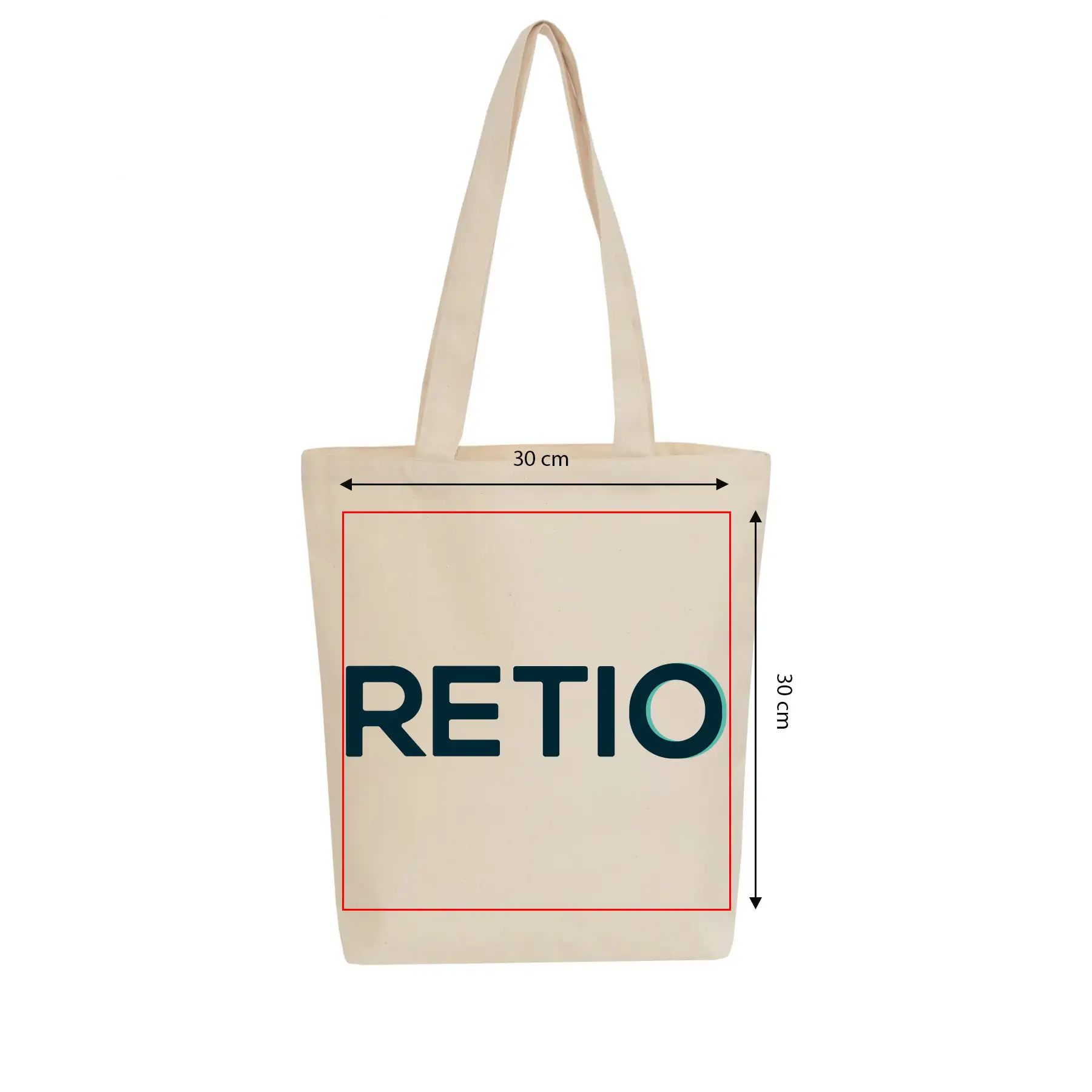 Sac en coton VIENNA avec impression personnalisée - zone d'impression 30x30 cm