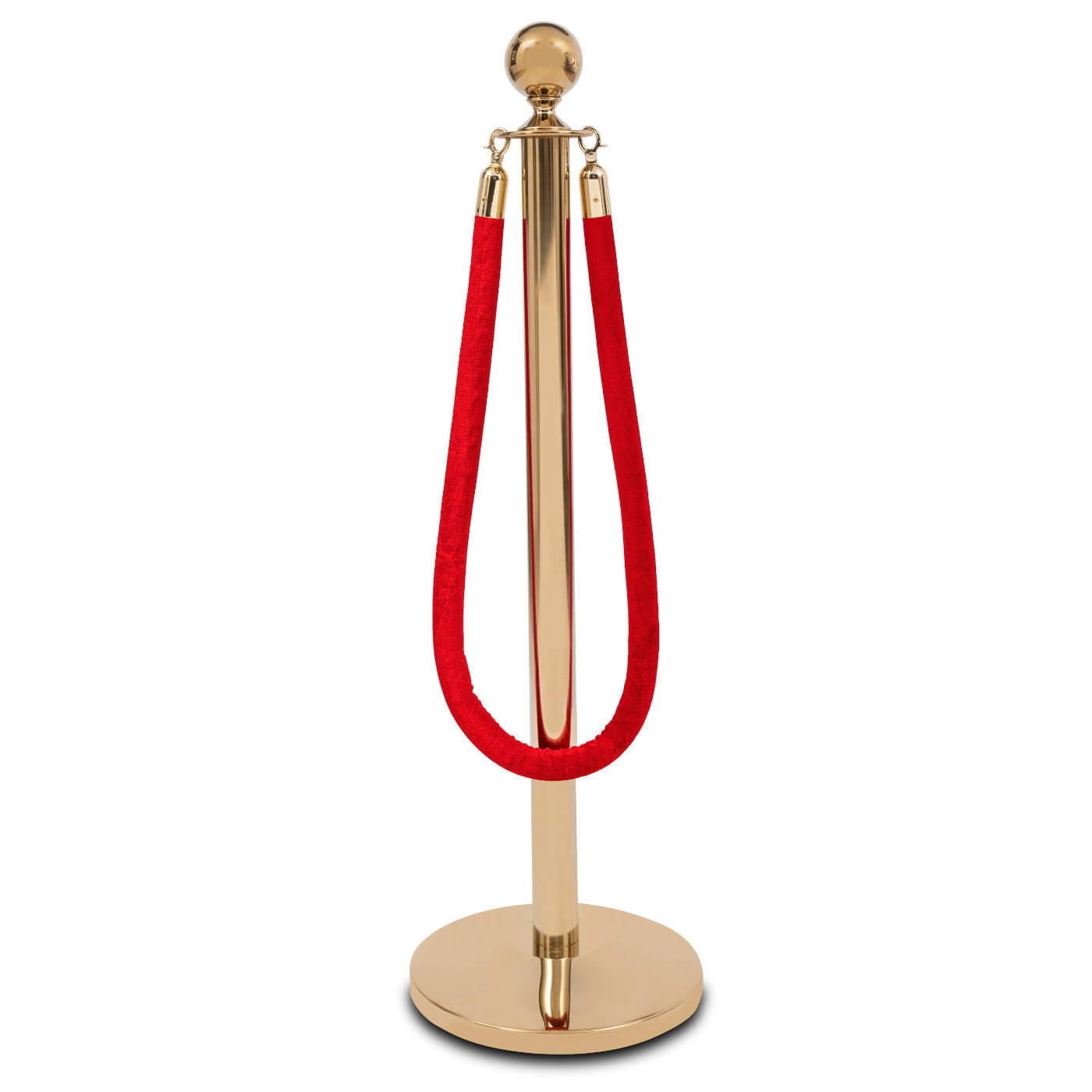 Poteau de séparation avec corde rouge